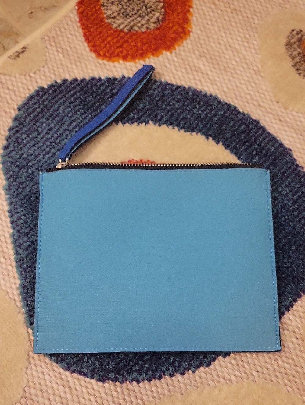 Everything But Water Neoprene Simple Sky Blue Wristlet Clutch
